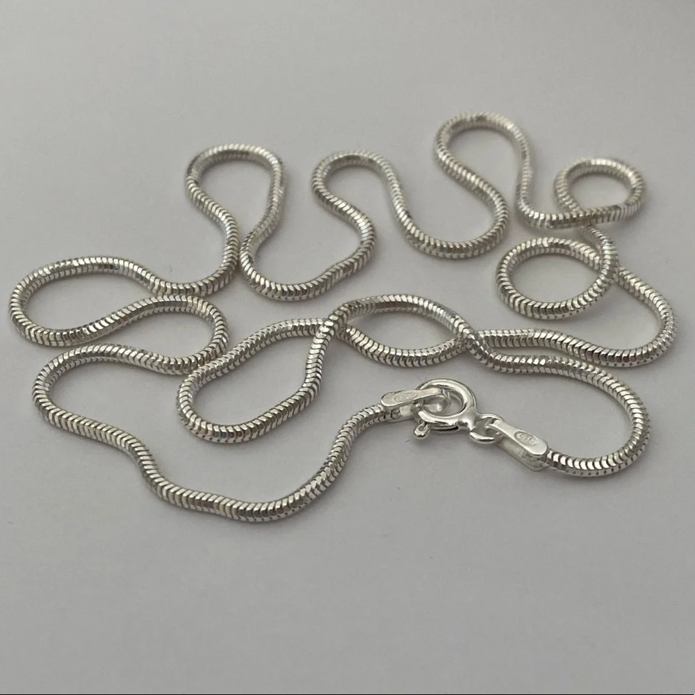 Unisex 19.5” 925 silver 2mm snake chain necklace 19.5 inches